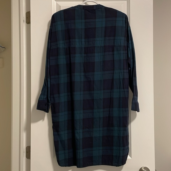 OAK + FORT Checked Navy and Green Dress - Picture 2 of 2